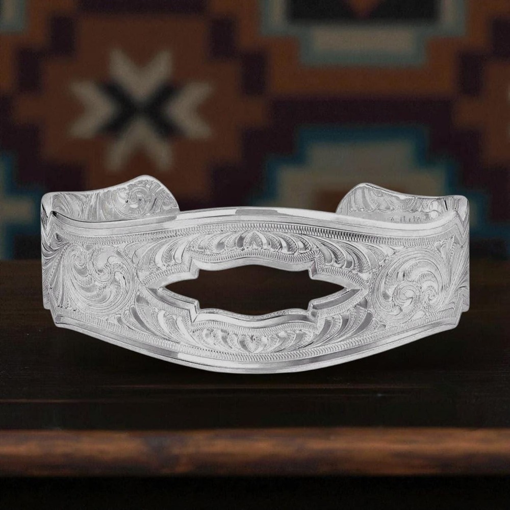 Montana Silversmiths Rodeo Sage Silver Cut-out Cuff Bracelet 6.5" Retail $85 New